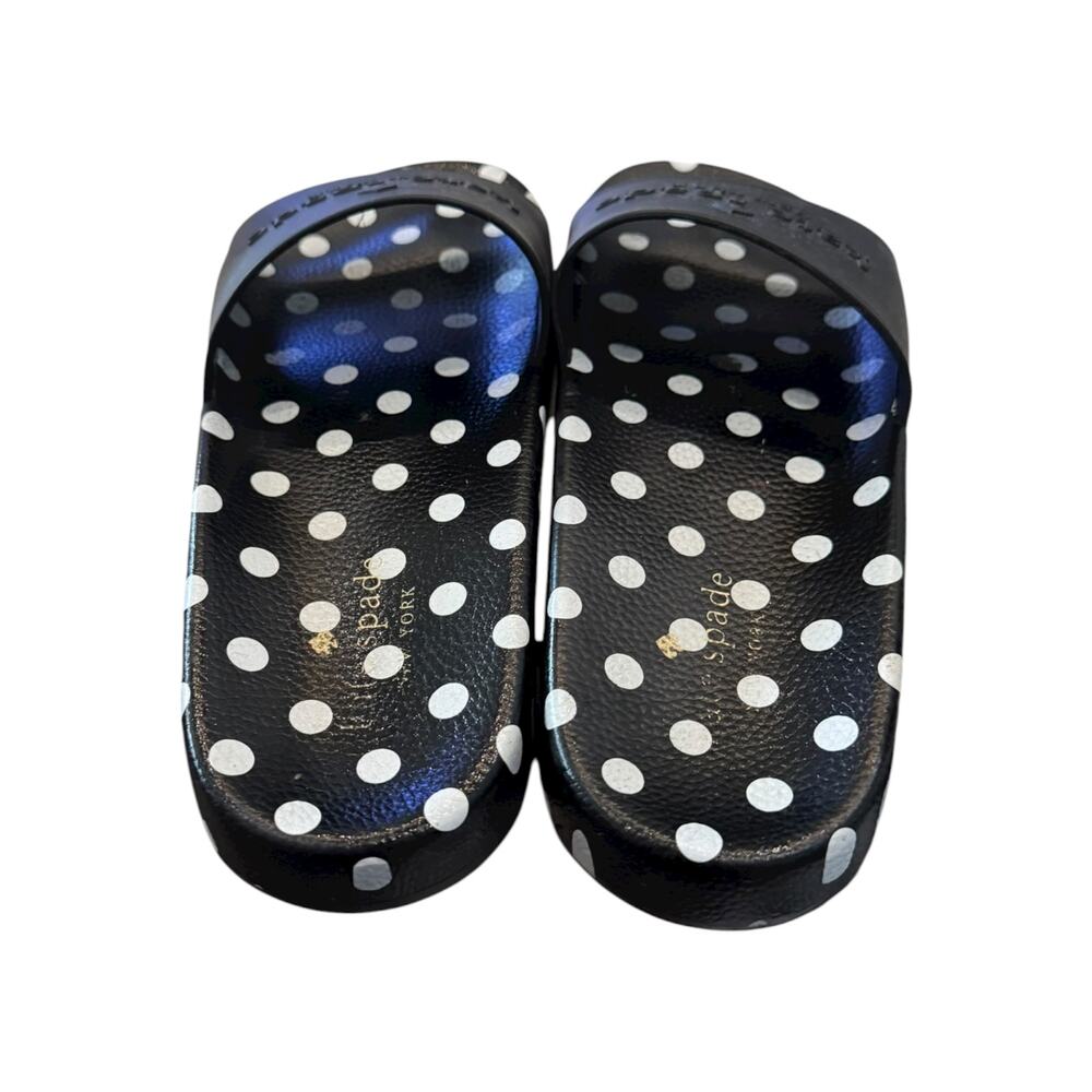 Kate Spade Sunny Black White Polka Dot Slide Sandals Womens 7B EU 37.5 - Picture 6 of 7